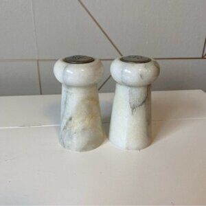 Vintage Carved Marble Salt and Pepper Shakers